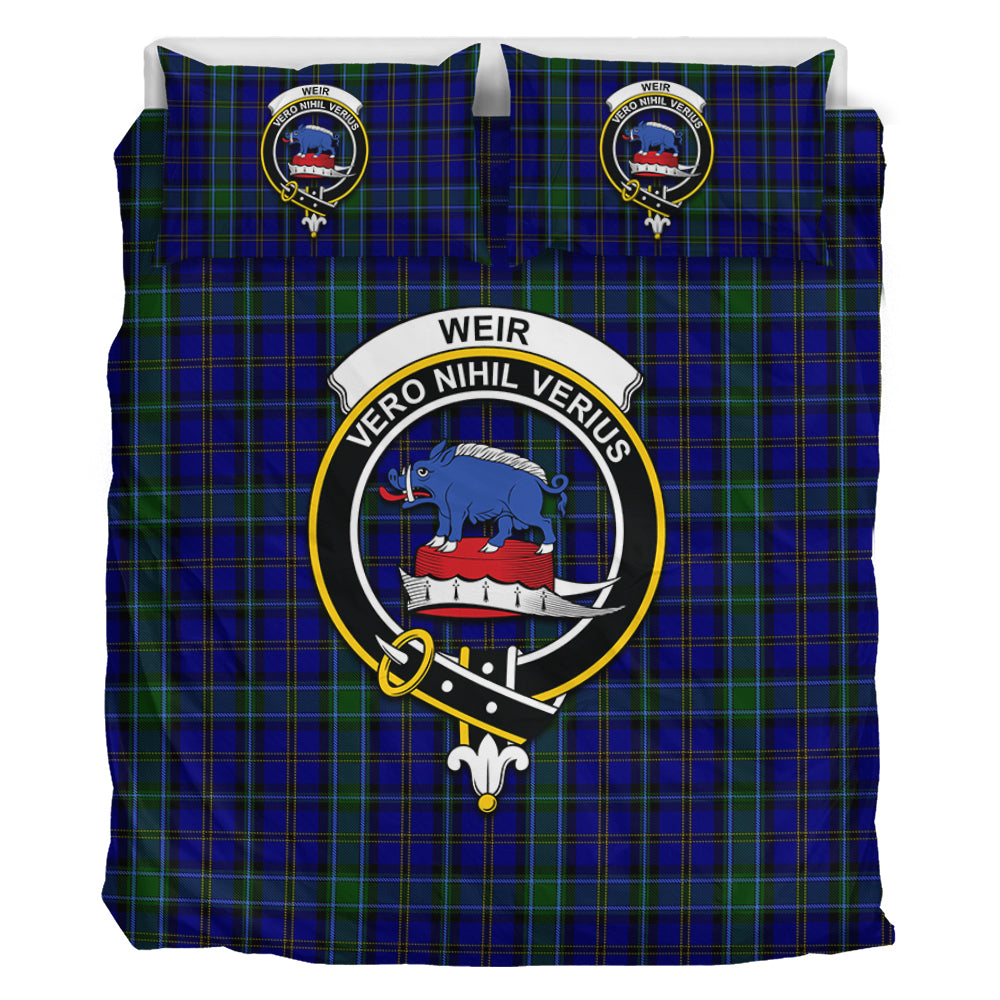 Weir Tartan Bedding Set with Family Crest - Tartan Vibes Clothing