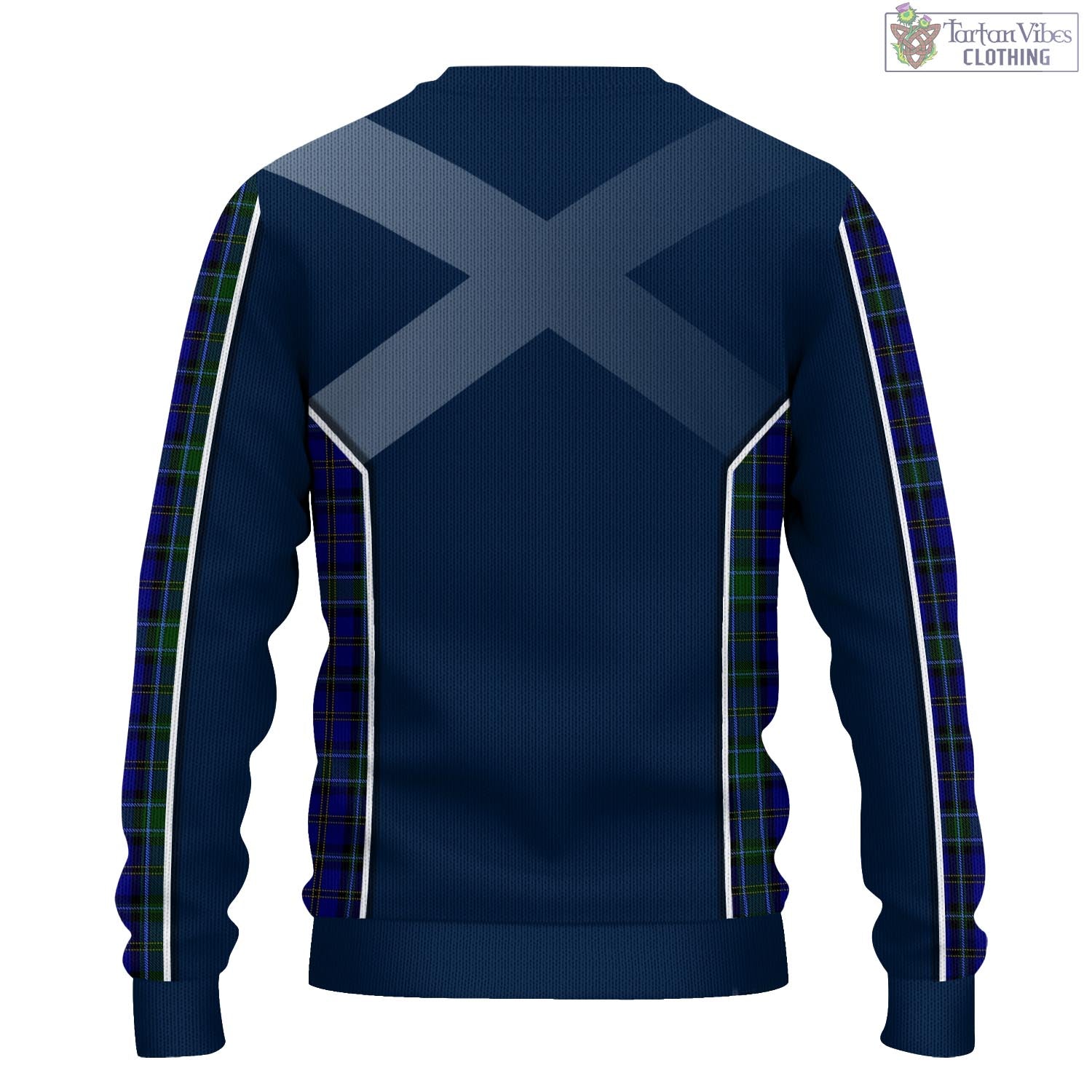 Tartan Vibes Clothing Weir Tartan Knitted Sweatshirt with Family Crest and Scottish Thistle Vibes Sport Style