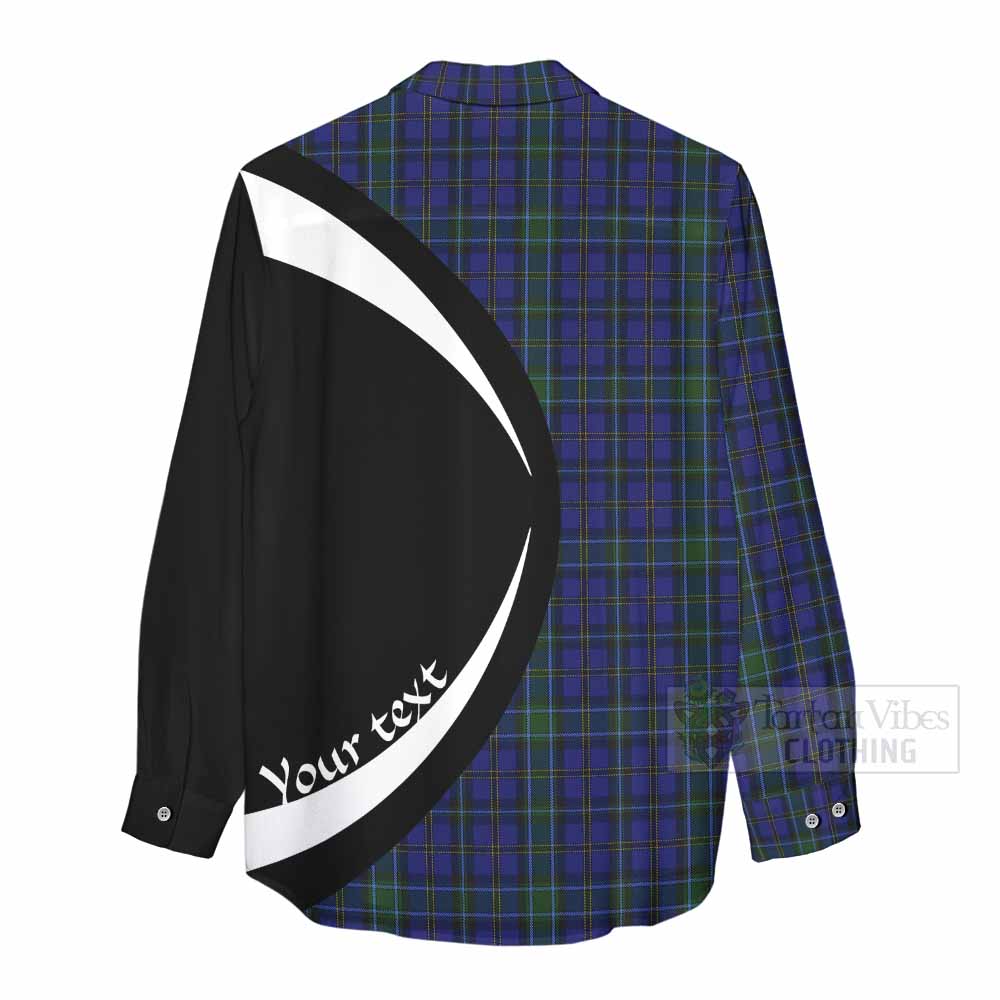 Tartan Vibes Clothing Weir Tartan Women's Casual Shirt with Family Crest Circle Style