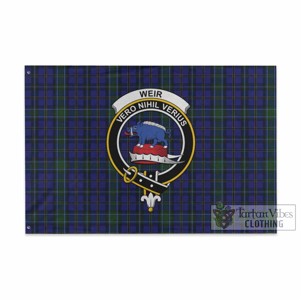 Tartan Vibes Clothing Weir Tartan House Flag with Family Crest
