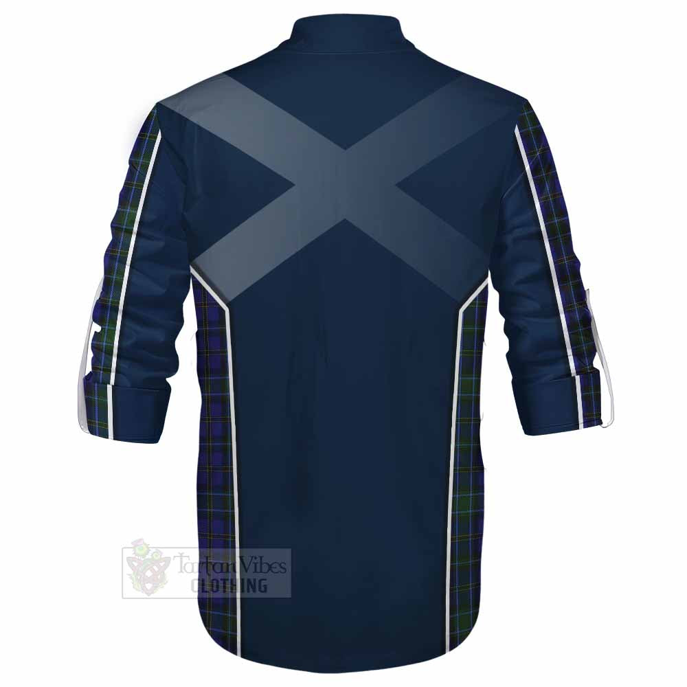 Tartan Vibes Clothing Weir Tartan Ghillie Kilt Shirt with Family Crest and Lion Rampant Vibes Sport Style