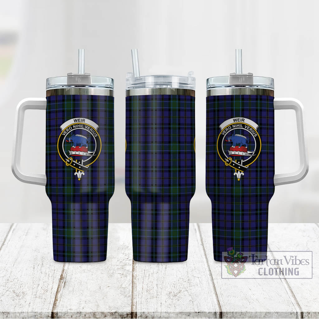 Tartan Vibes Clothing Weir Tartan and Family Crest Tumbler with Handle