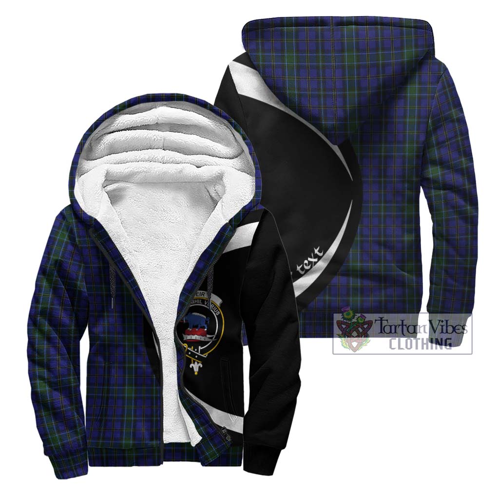 Weir Tartan Sherpa Hoodie with Family Crest Circle Style Unisex - Tartan Vibes Clothing