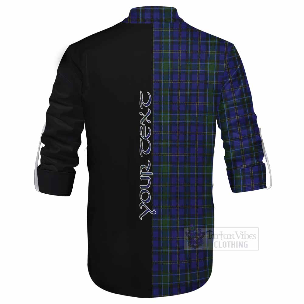 Tartan Vibes Clothing Weir Tartan Ghillie Kilt Shirt with Family Crest and Half Of Me Style