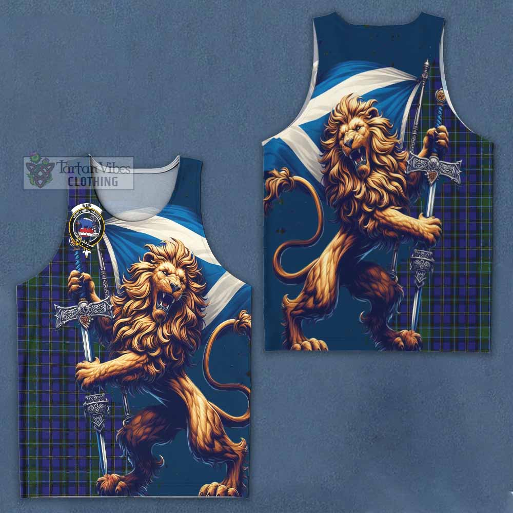 Tartan Vibes Clothing Weir Tartan Family Crest Men's Tank Top with Scottish Majestic Lion