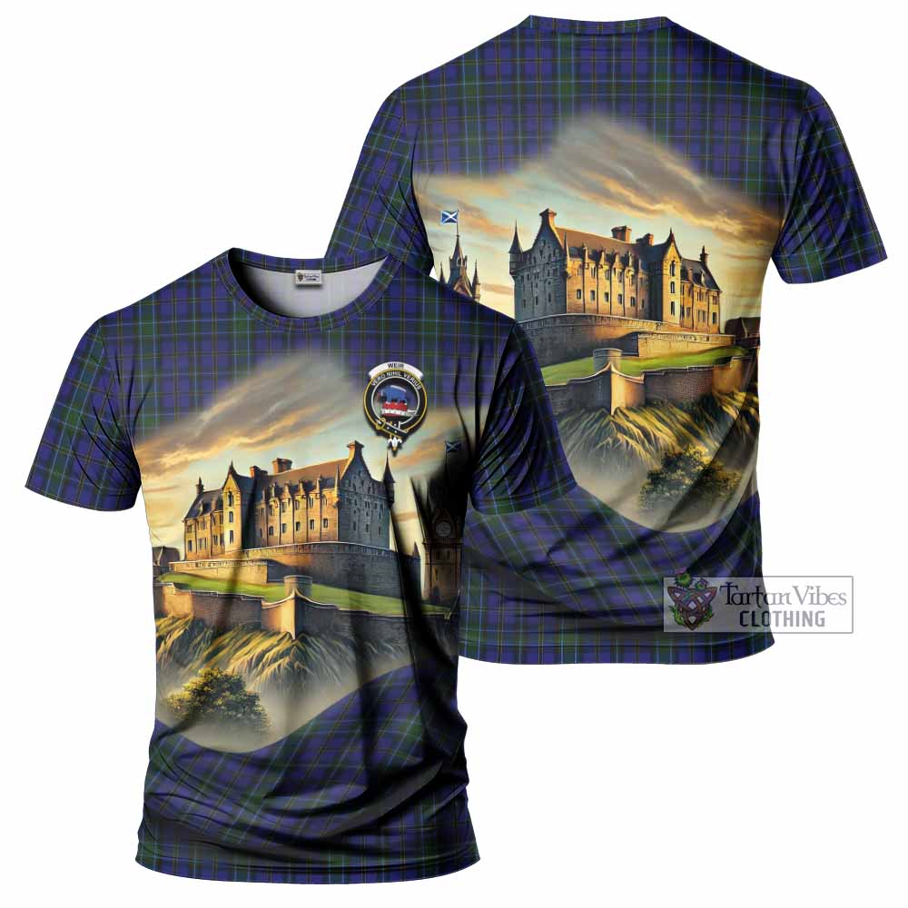 Tartan Vibes Clothing Weir Tartan Family Crest T-Shirt with Scottish Ancient Castle Stype