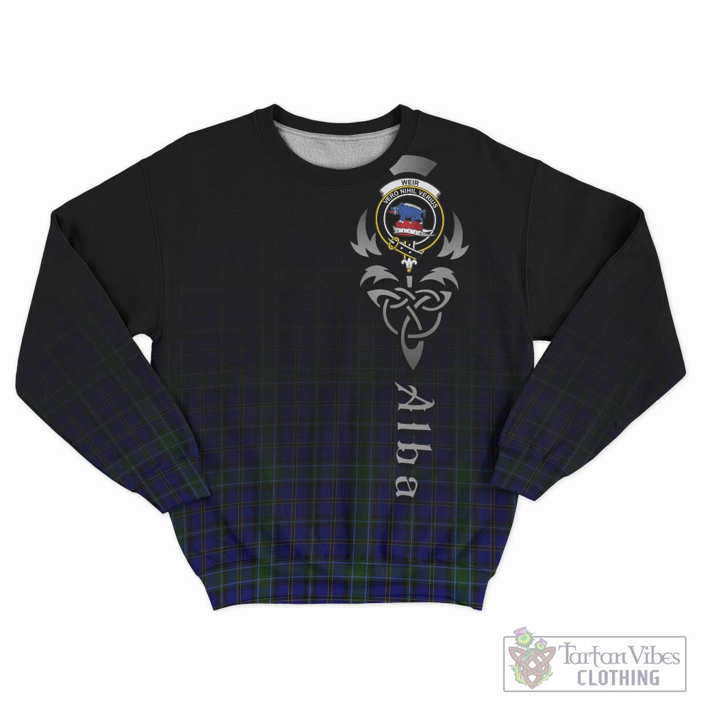 Tartan Vibes Clothing Weir Tartan Sweatshirt Featuring Alba Gu Brath Family Crest Celtic Inspired