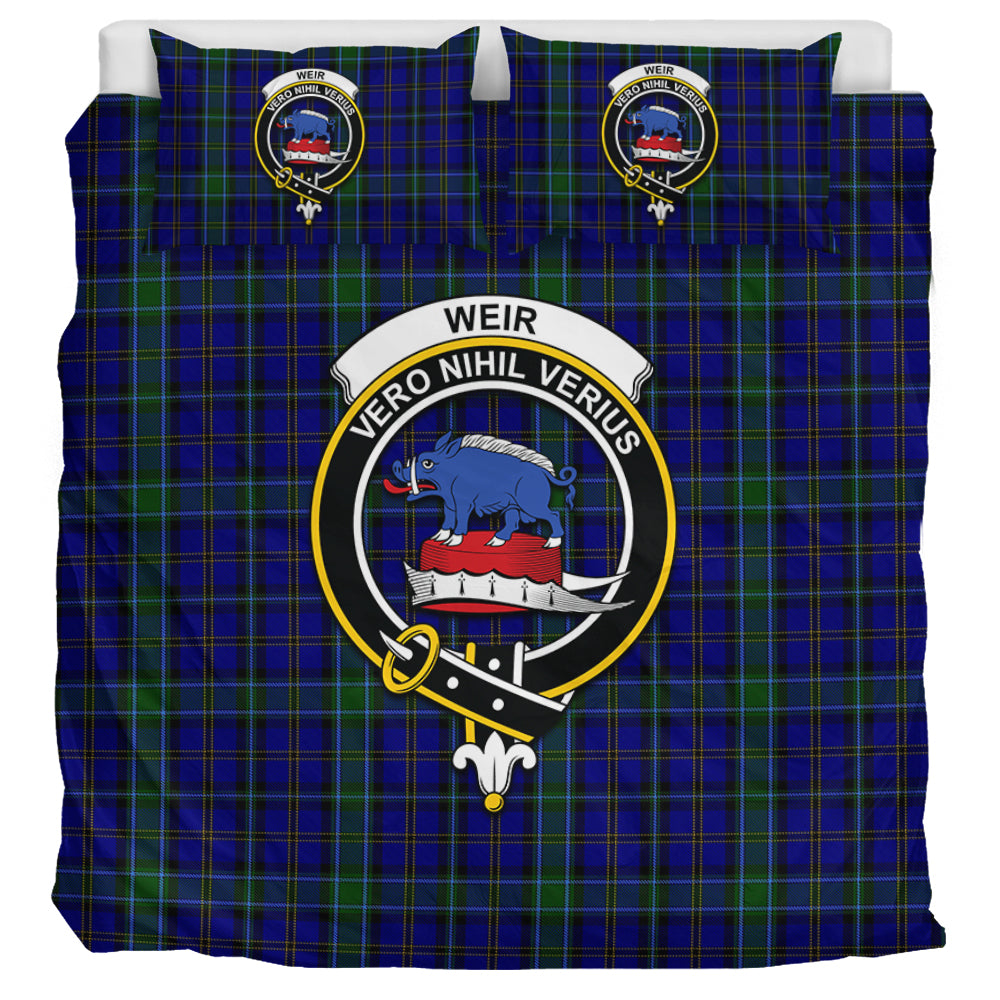 Weir Tartan Bedding Set with Family Crest UK Bedding Set UK Super King 104*94 inch - Tartan Vibes Clothing
