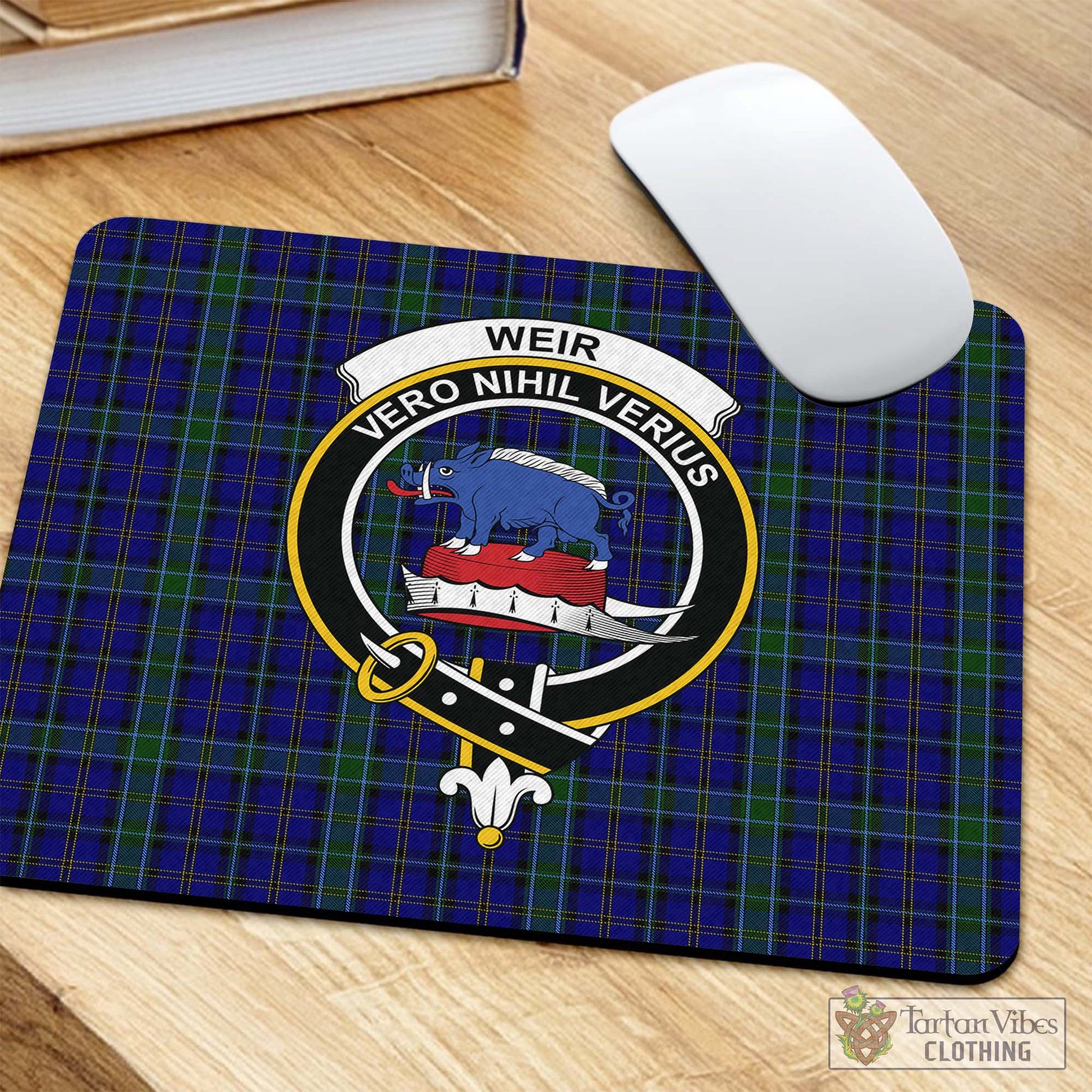 Tartan Vibes Clothing Weir Tartan Mouse Pad with Family Crest