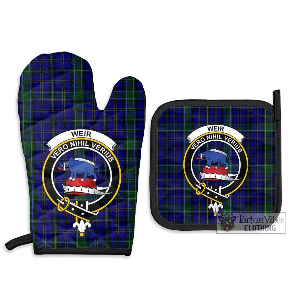 Weir Tartan Combo Oven Mitt & Pot-Holder with Family Crest Combo 1 Oven Mitt & 2 Pot-Holder Black - Tartan Vibes Clothing