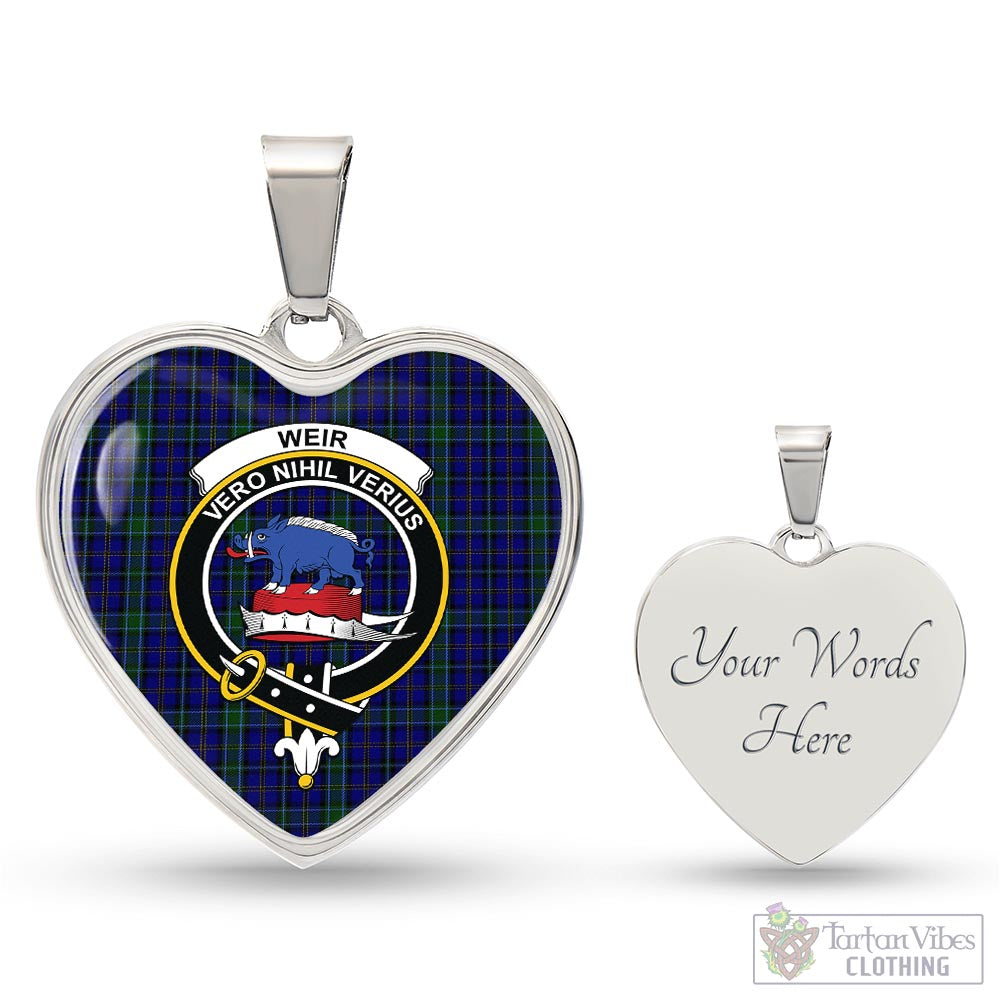 Tartan Vibes Clothing Weir Tartan Heart Necklace with Family Crest