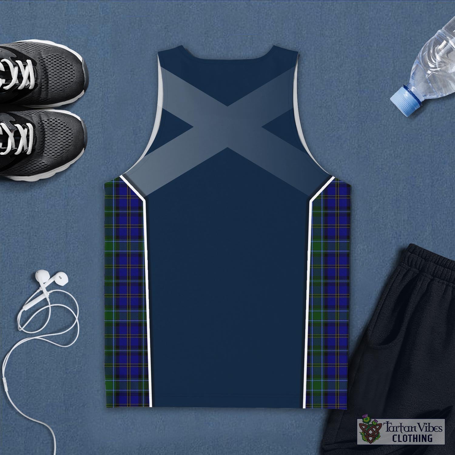 Tartan Vibes Clothing Weir Tartan Men's Tanks Top with Family Crest and Scottish Thistle Vibes Sport Style