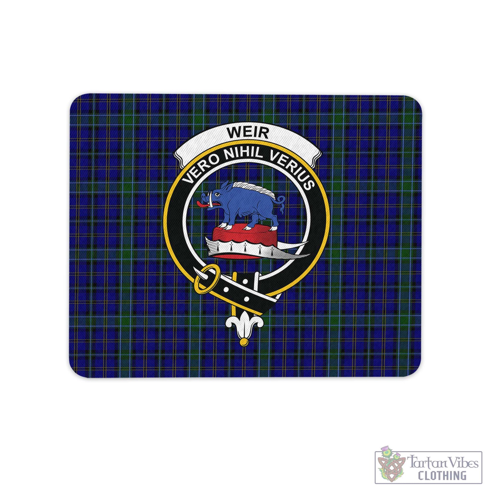 Tartan Vibes Clothing Weir Tartan Mouse Pad with Family Crest