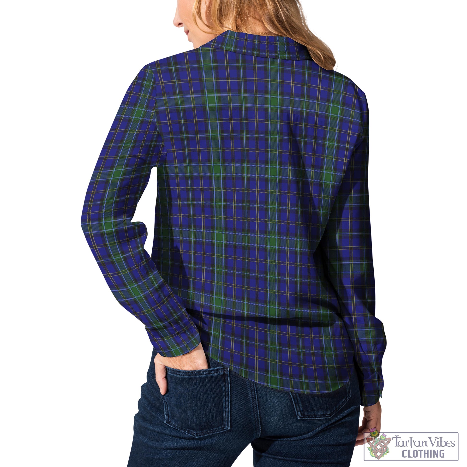 Tartan Vibes Clothing Weir Tartan Womens Casual Shirt with Family Crest