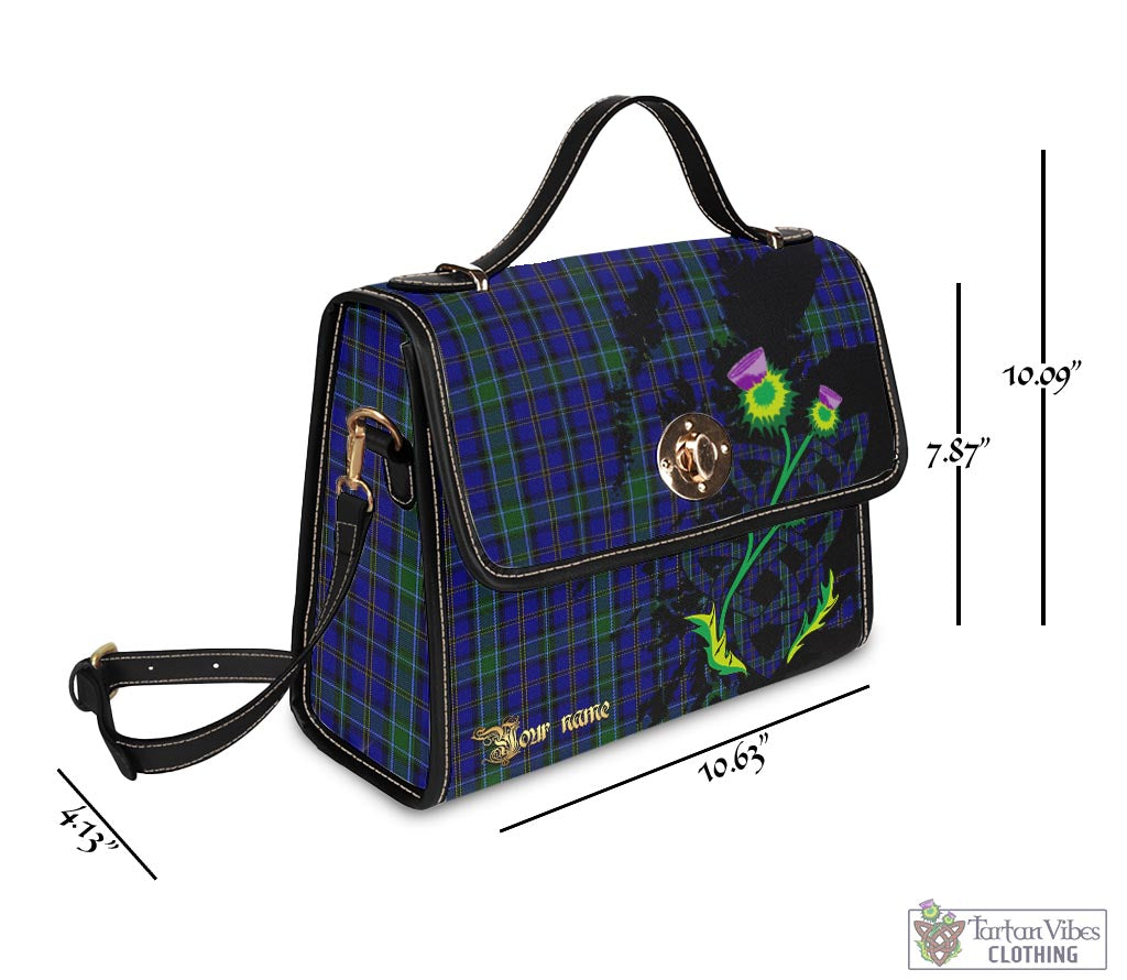 Tartan Vibes Clothing Weir Tartan Waterproof Canvas Bag with Scotland Map and Thistle Celtic Accents