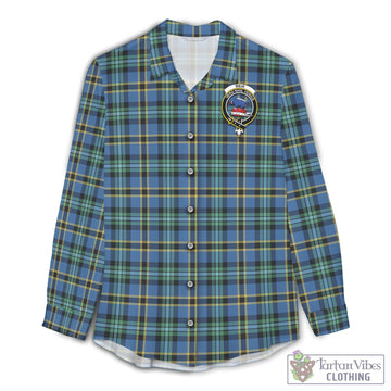 Weir Ancient Tartan Womens Casual Shirt with Family Crest