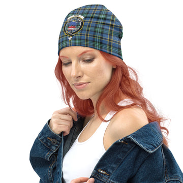 Weir Ancient Tartan Beanies Hat with Family Crest