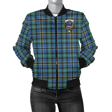 Weir Ancient Tartan Bomber Jacket with Family Crest