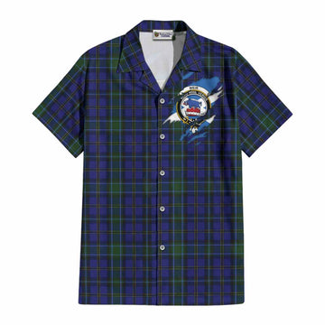 Weir Clan Crest In Me Tartan Cotton Hawaiian Shirt Scotland Flag Style