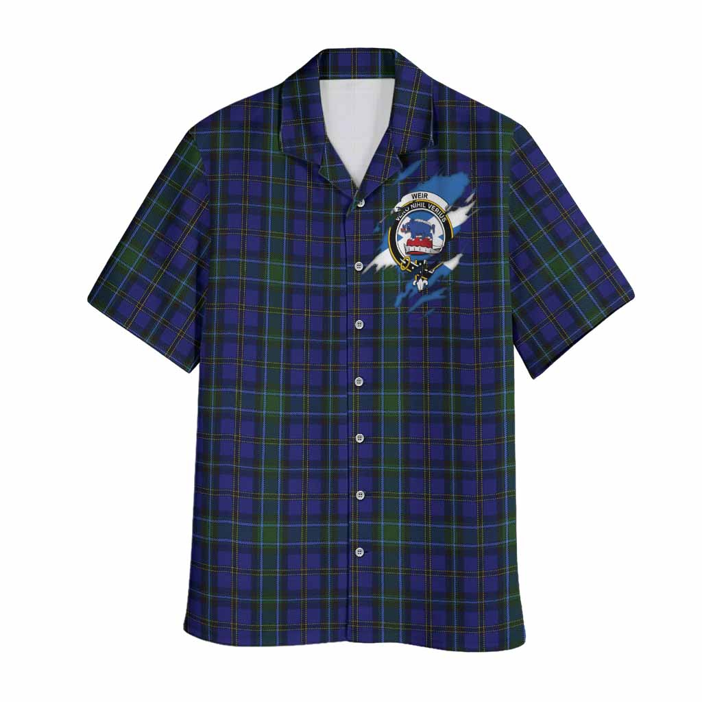 Weir Clan Crest In Me Tartan Hawaiian Shirt Scotland Flag Style