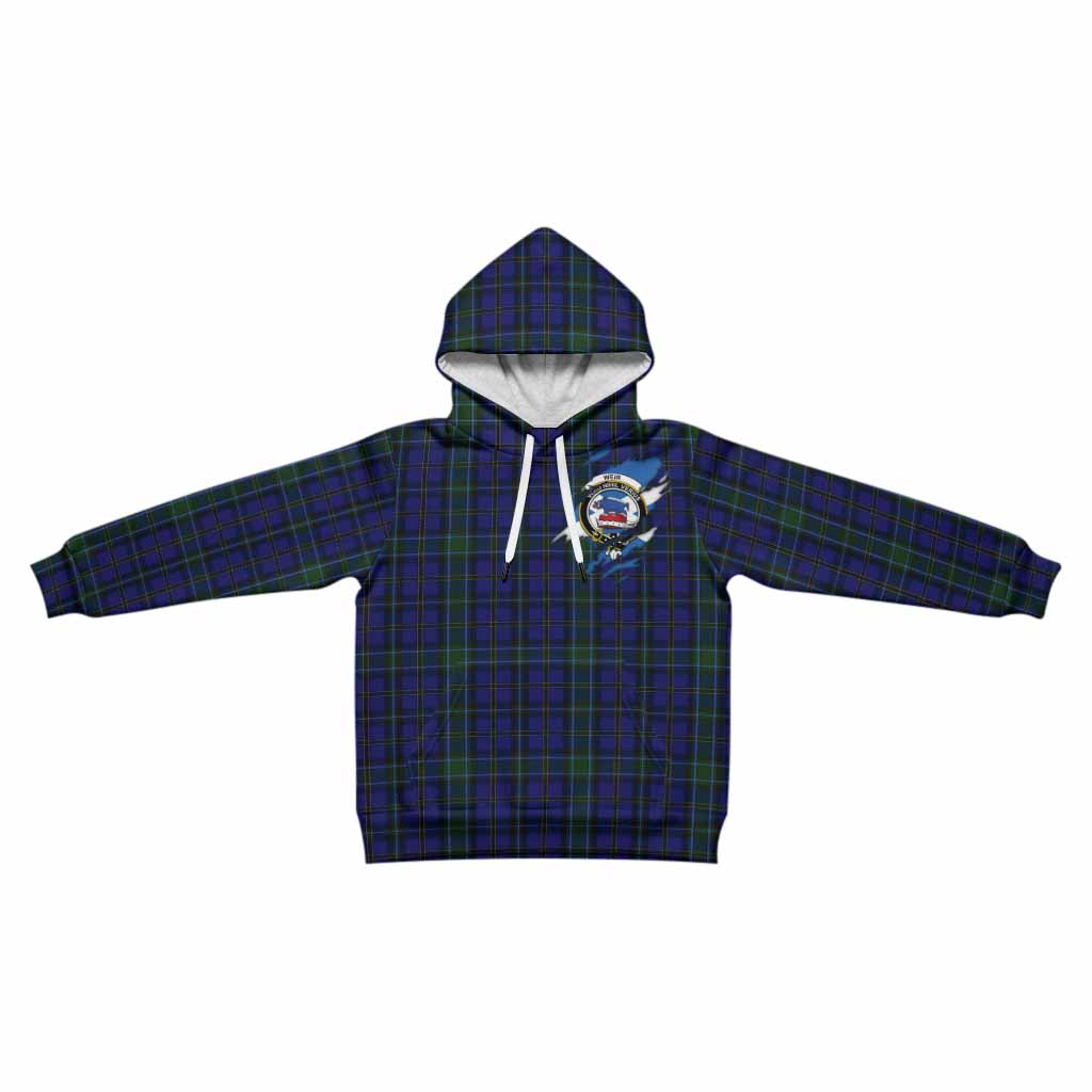 Weir Clan Crest In Me Tartan Kid Hoodie Scotland Flag Style