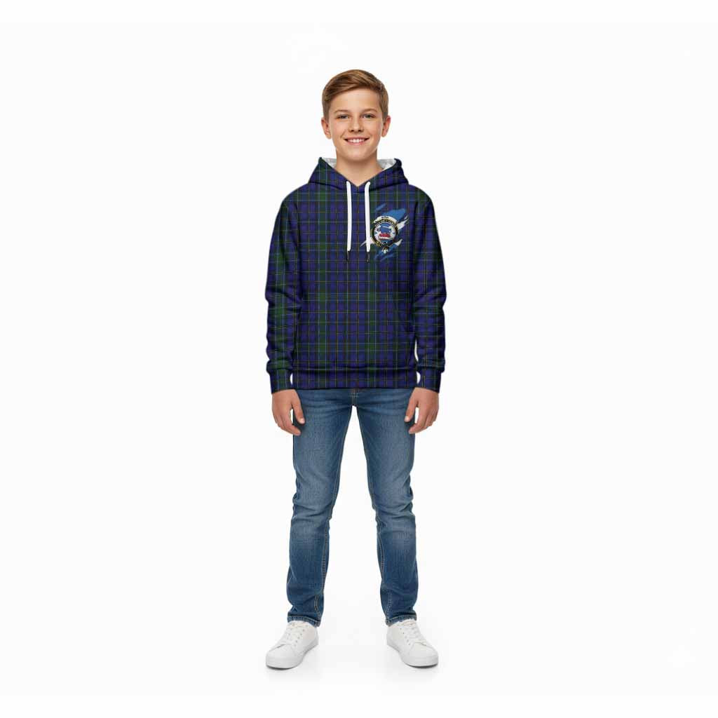 Weir Clan Crest In Me Tartan Kid Hoodie Scotland Flag Style