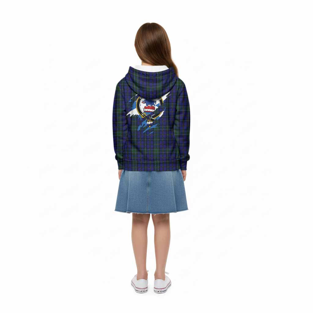 Weir Clan Crest In Me Tartan Kid Hoodie Scotland Flag Style