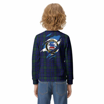 Weir Clan Crest In Me Tartan Kid Knitted Sweatshirt Scotland Flag Style