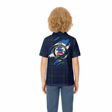 Weir Clan Crest In Me Tartan Kid Polo Shirt Scotland Flag Style