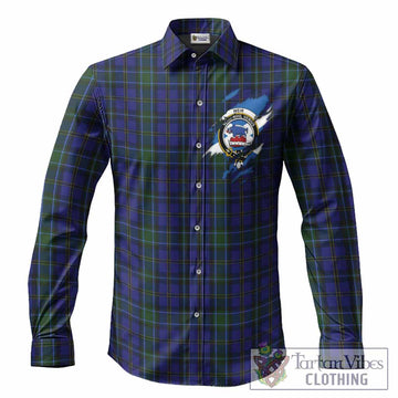 Weir Clan Crest In Me Tartan Long Sleeve Button Shirts Scotland Flag Style