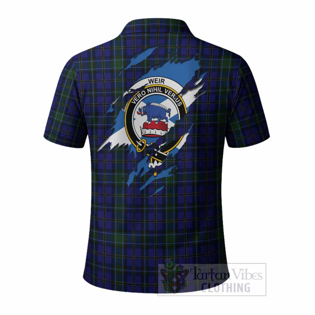 Weir Clan Crest In Me Tartan Polo Shirt Scotland Flag Style