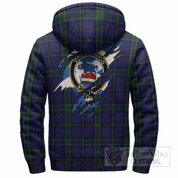 Weir Clan Crest In Me Tartan Sherpa Hoodie Scotland Flag Style