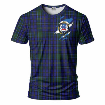Weir Clan Crest In Me Tartan T-Shirt Scotland Flag Style