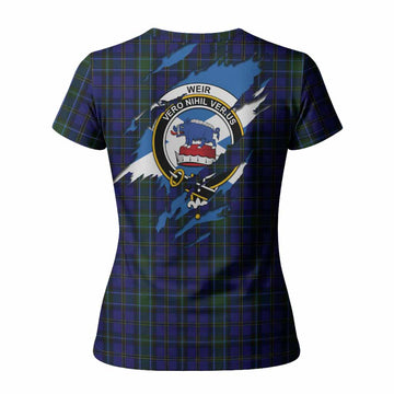 Weir Clan Crest In Me Tartan Women T shirt Scotland Flag Style