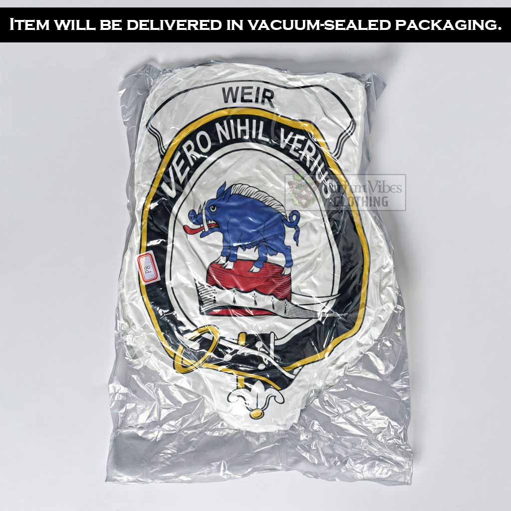 Weir Clan Crest Shaped Throw Pillow, Scottish Clan Badge Decorative Pillow