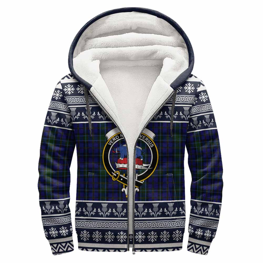 Weir Clan Tartan Christmas Fleece Hoodie with Family Crest - Tartan Vibes Clothing