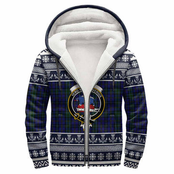 Weir Clan Tartan Christmas Fleece Hoodie with Family Crest