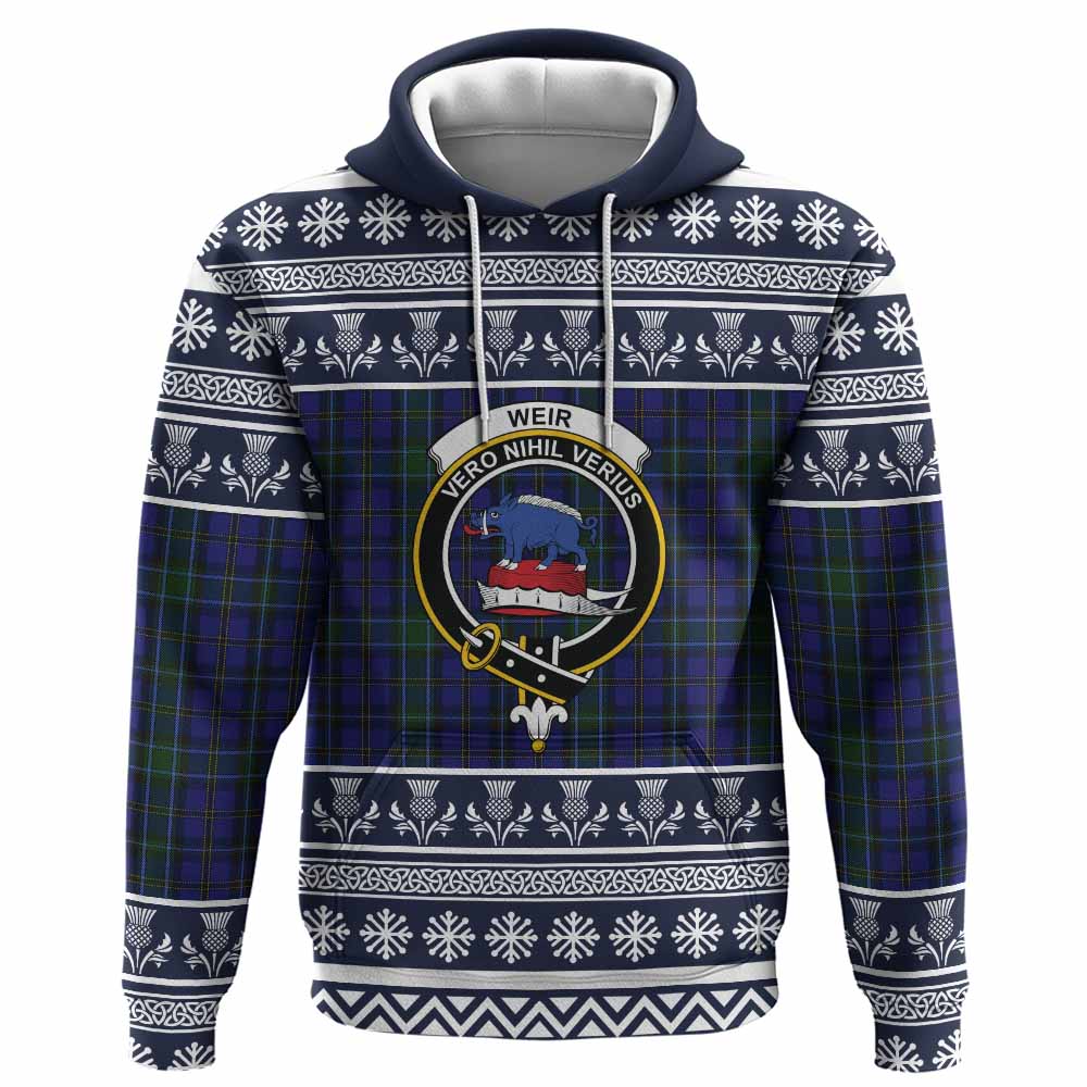 Weir Clan Tartan Christmas Hoodie with Family Crest - Tartan Vibes Clothing