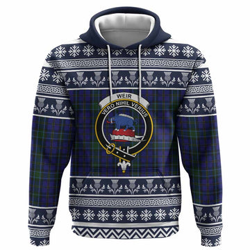 Weir Clan Tartan Christmas Hoodie with Family Crest