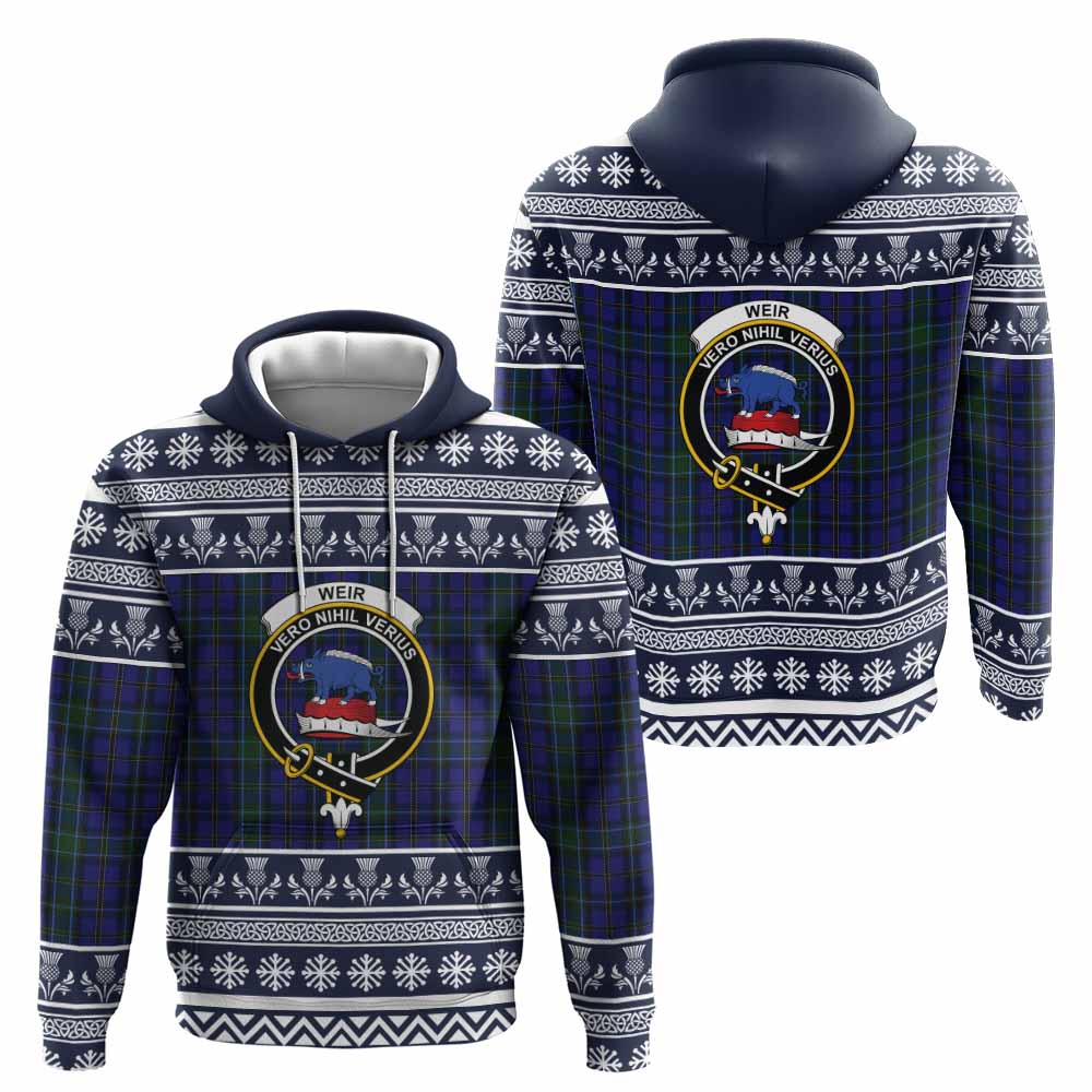 Weir Clan Tartan Christmas Hoodie with Family Crest - Tartan Vibes Clothing