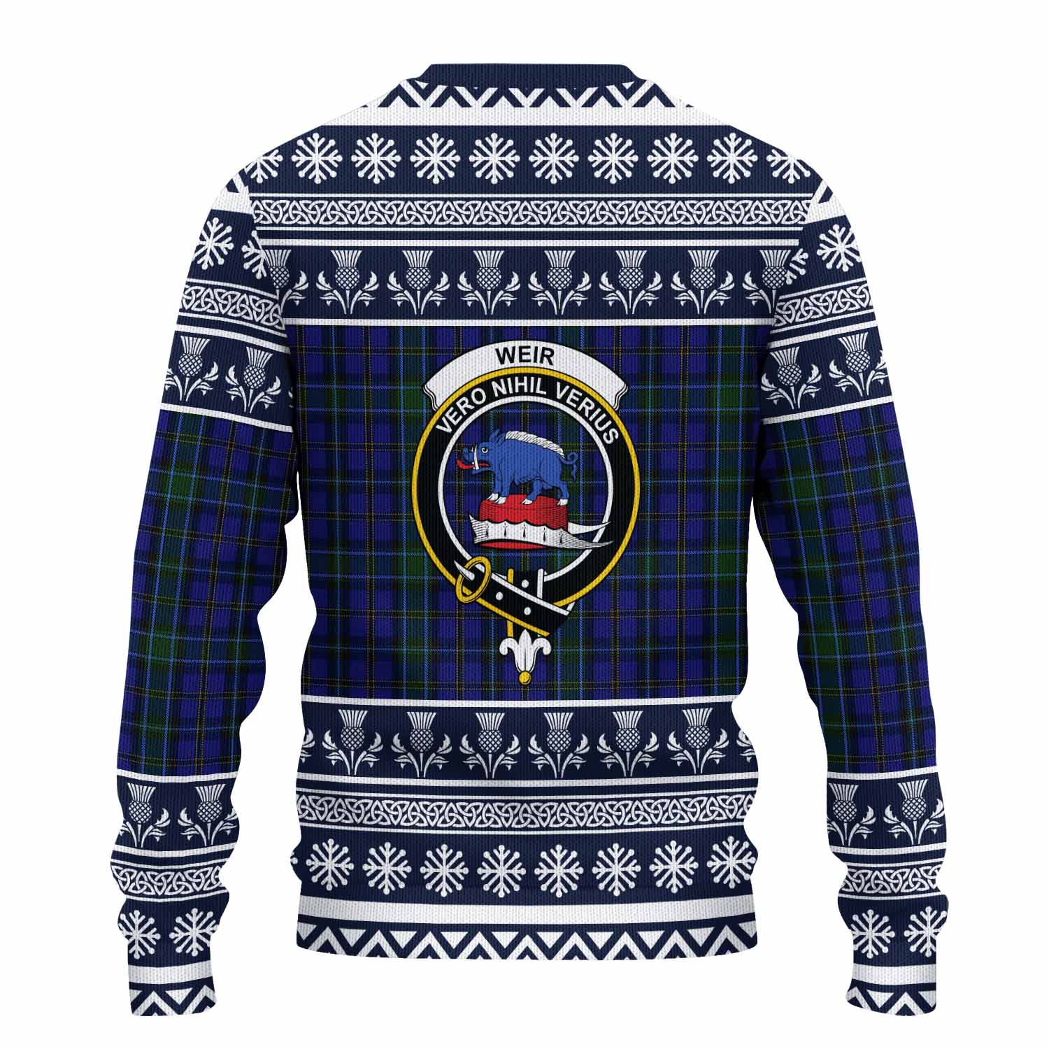 Weir Clan Tartan Christmas Ugly Sweater with Family Crest - Tartan Vibes Clothing