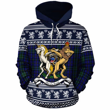Weir Clan Tartan Crest Christmas Cotton Hoodie Coat of Arms Funny Style