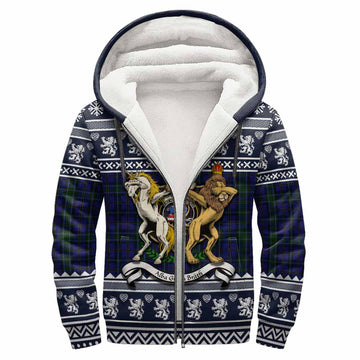Weir Clan Tartan Crest Christmas Fleece Hoodie Coat of Arms Funny Style