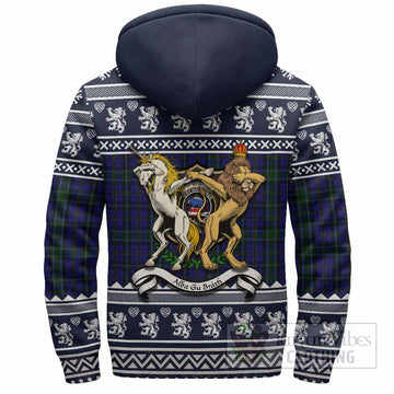 Weir Clan Tartan Crest Christmas Fleece Hoodie Coat of Arms Funny Style