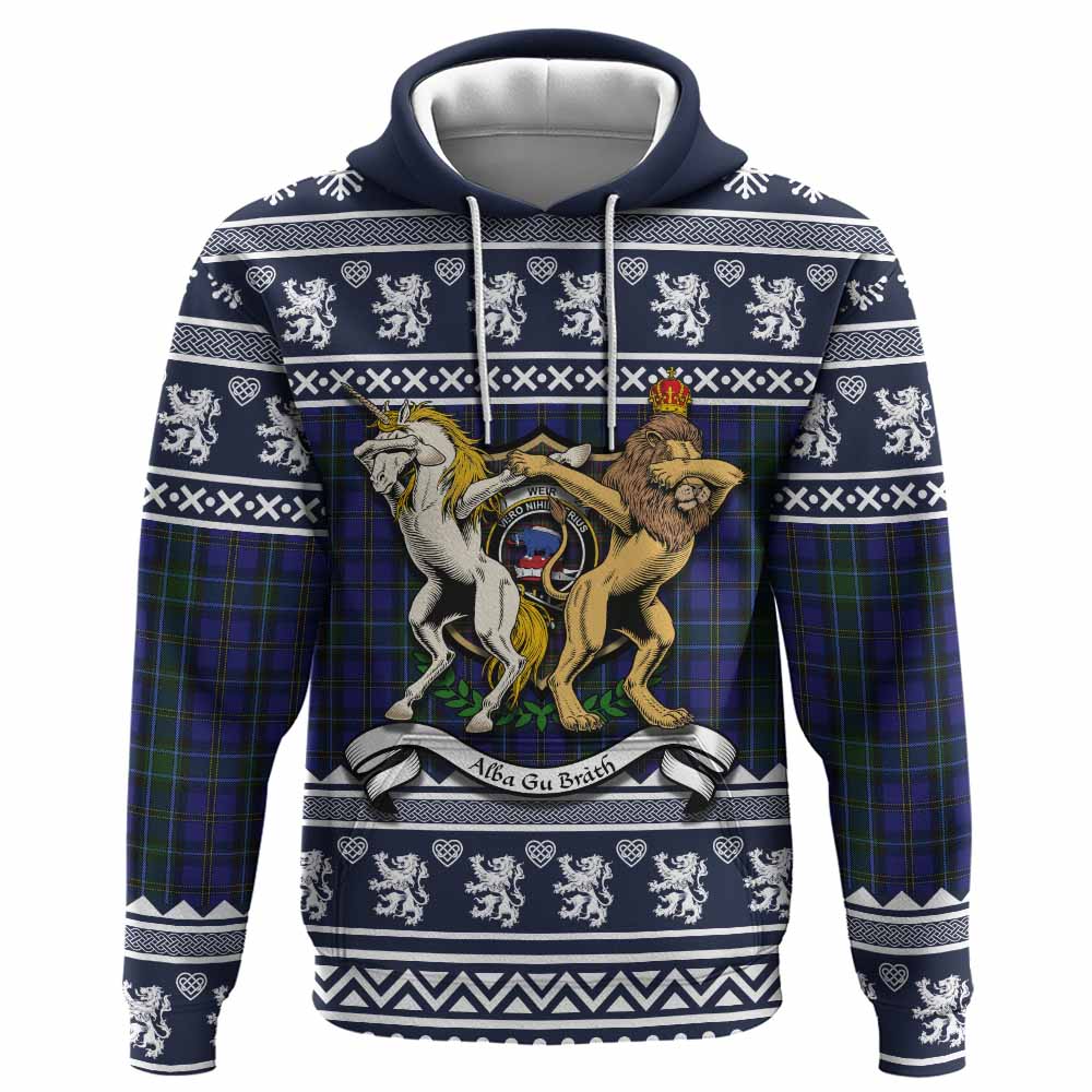 Weir Clan Tartan Crest Christmas Hoodie Coat of Arms Funny Style - Tartan Vibes Clothing