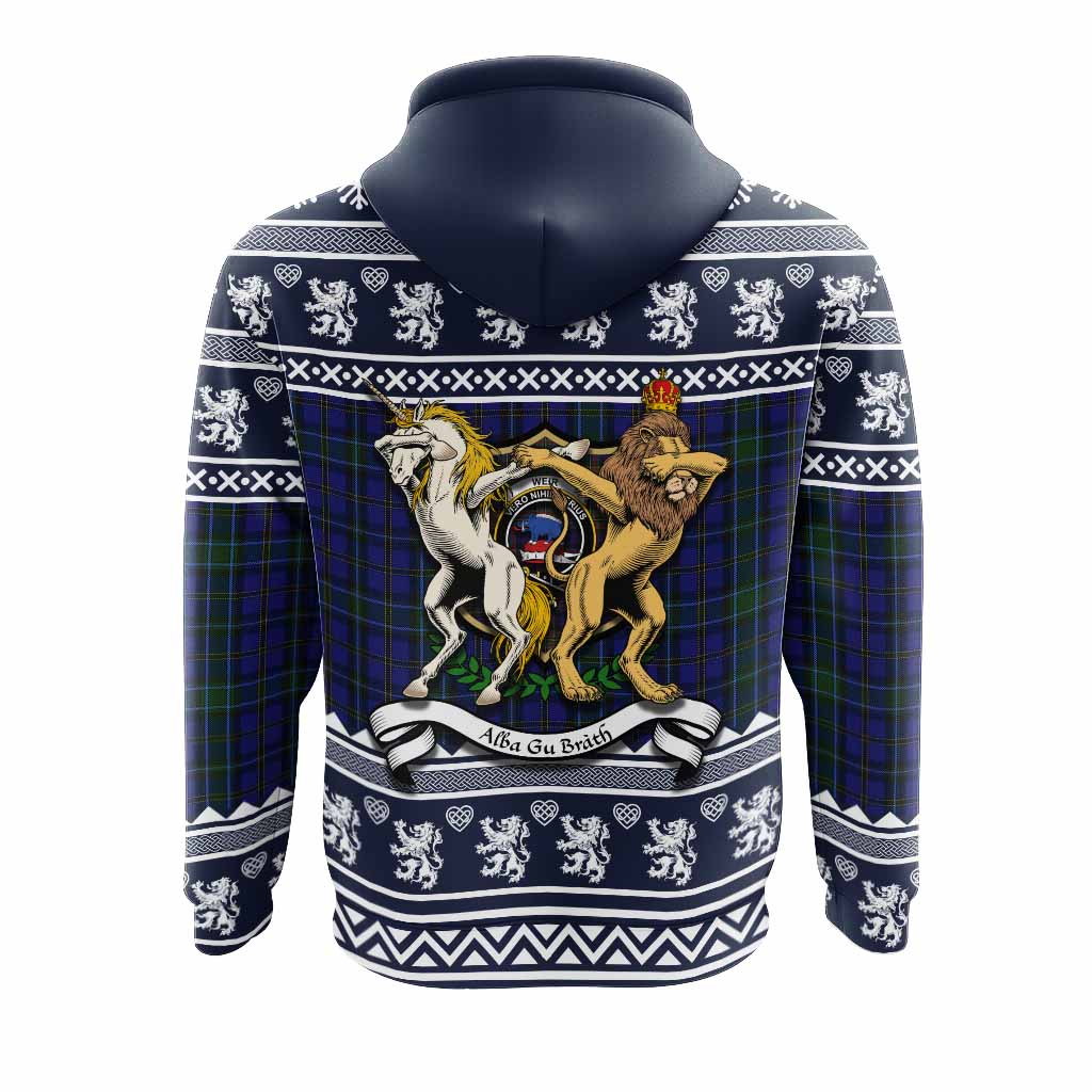 Weir Clan Tartan Crest Christmas Hoodie Coat of Arms Funny Style - Tartan Vibes Clothing