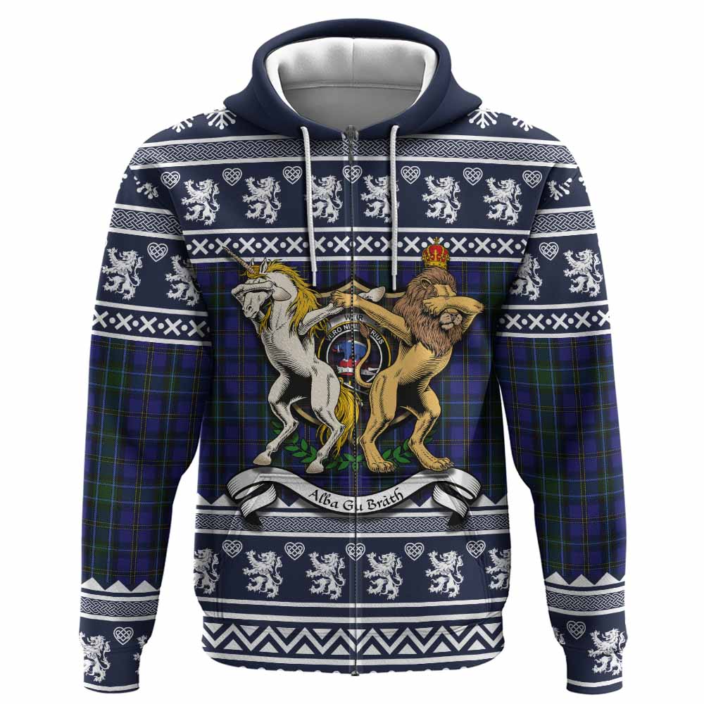 Weir Clan Tartan Crest Christmas Hoodie Coat of Arms Funny Style - Tartan Vibes Clothing