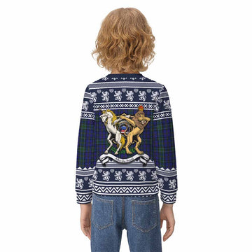 Weir Clan Tartan Crest Christmas Kid Ugly Sweatshirt Coat of Arms Funny Style