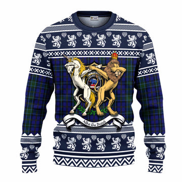 Weir Clan Tartan Crest Christmas Ugly Sweater Coat of Arms Funny Style