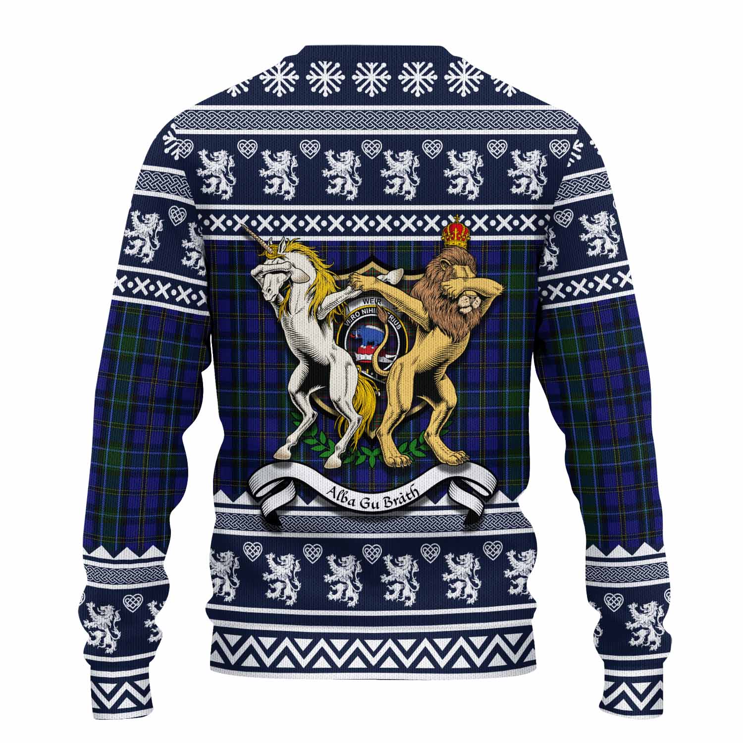 Weir Clan Tartan Crest Christmas Ugly Sweater Coat of Arms Funny Style - Tartan Vibes Clothing